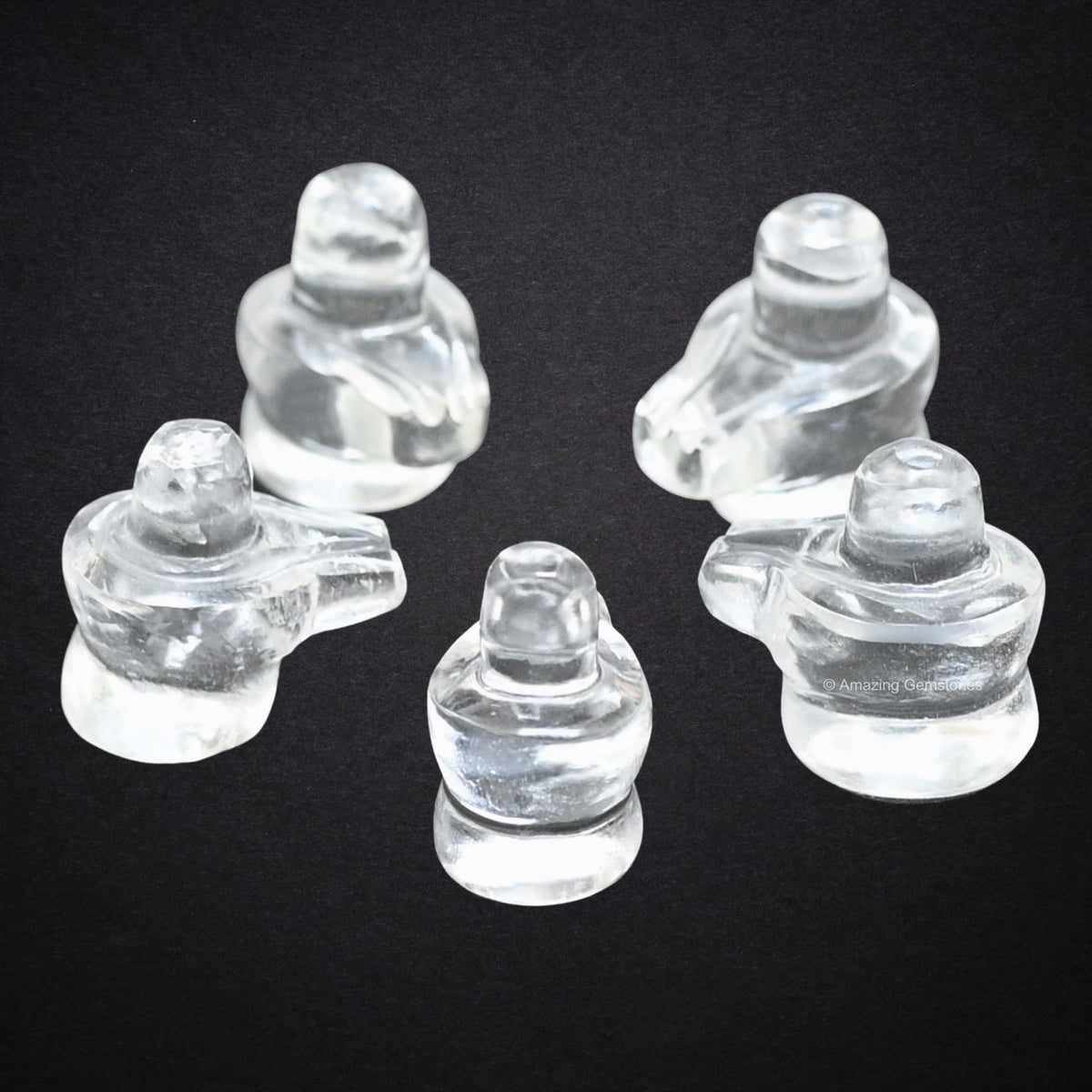 Amazing Gemstone Shiva Lingam Stone Clear Quartz Crystal - Shivling for Pooja, Home Office Room Decor Made of Healing Crystals and Healing Stones - Adiyogi Shiva Lingams