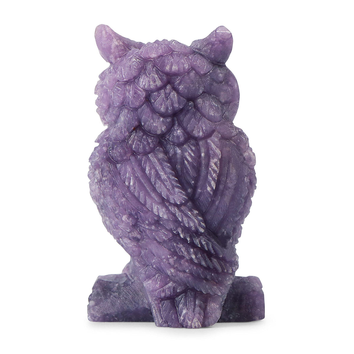Artistone 2" Purple Mica Stone Crystal Owl Statue Hand Carved Mental Reiki Healing Gemstone Figurines Home Office Car Decoration Owl Gifts for Women Kitchen