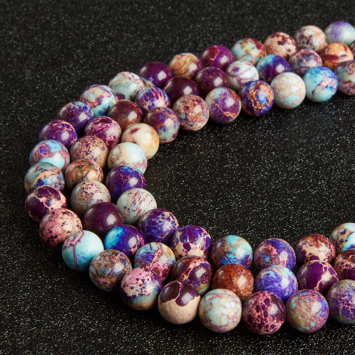 100pcs 8mm Colorful Imperial Jasper Beads Natural Gemstone Beads Round Loose Beads for Jewelry Making