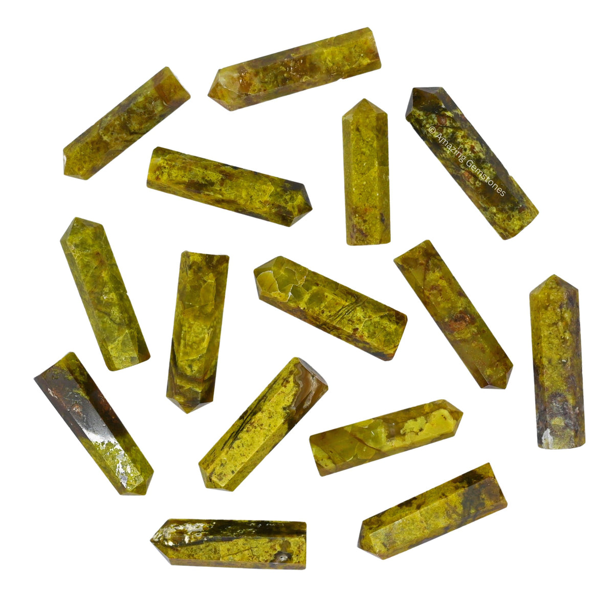 Amazing Gemstone Green Opal Crystal Points Bulk Healing Crystals - Pack of 3 Single Terminated Healing Wand Point Bulk Crystals for Crafts, Crystal Grid, DIY Work - Premium Crystals - Beginners Gift