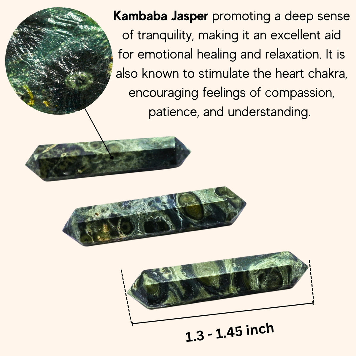 Amazing Gemstone Kambaba Jasper Crystal Points Bulk Healing Crystals - Pack of 3 Double Terminated Healing Wand Point Bulk Crystals for Crafts, Crystal Grid, DIY Work - - Beginners Gift