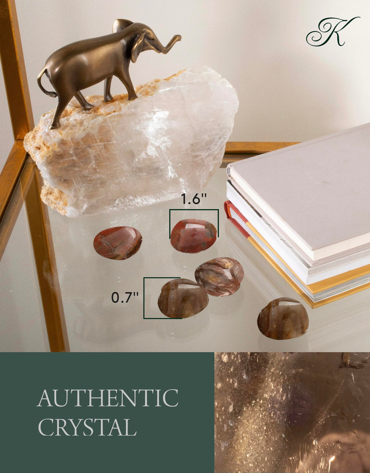 KALIFANO Smoky Quartz Heart Carving - Bulk High Energy Raw Lemurian Reiki Morion Cuarzo Crystal Used for Clarity and Purpose - Information Card Included (Family Owned & Operated)