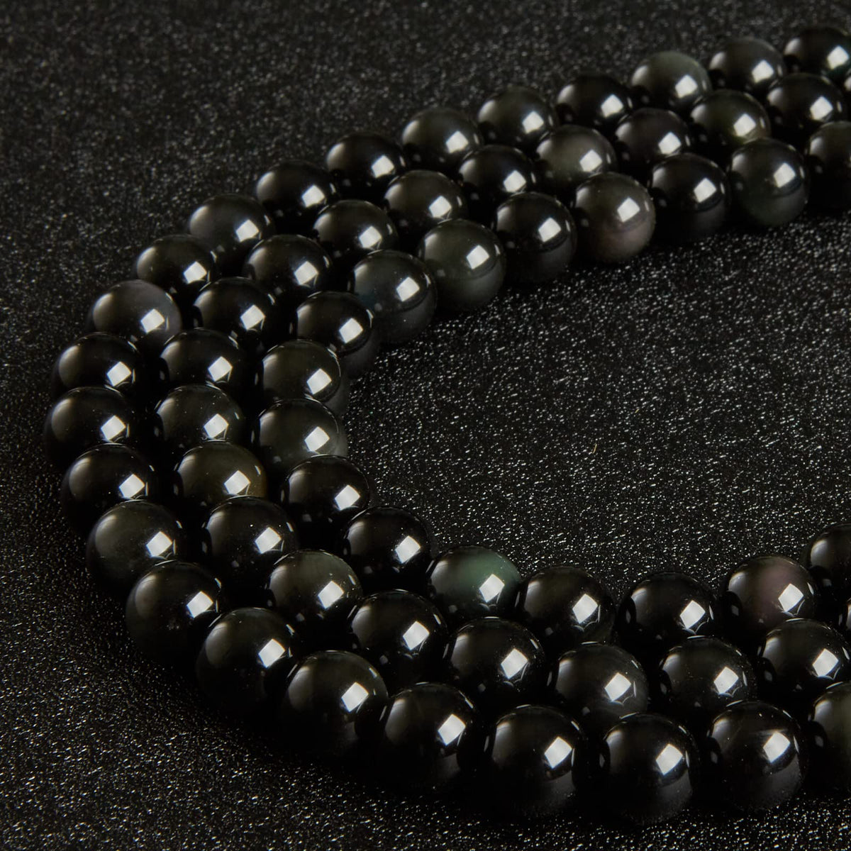 100pcs 6mm Black Obsidian Beads Natural Gemstone Beads Round Loose Beads for Jewelry Making