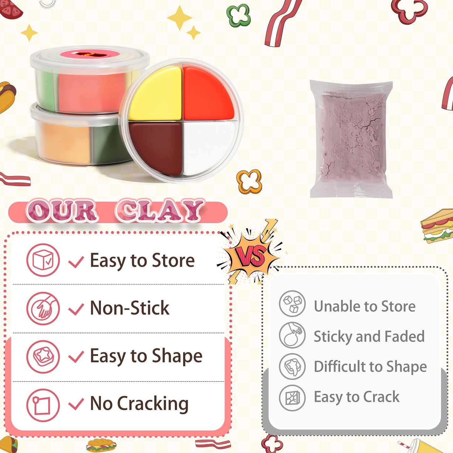 Air Dry Clay Kit - Food Toy Theme, Modeling Clay for Kids, DIY Model Magic Clay with Tools and Tutorials, 12 Boxes Molding Clay, Ultra Light, Soft & Non-Sticky, Arts and Crafts Gift for Kids