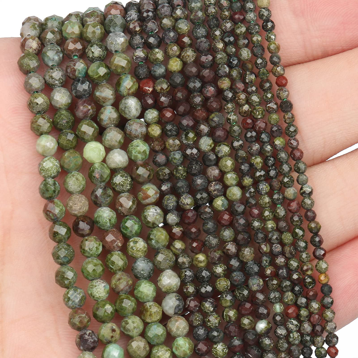 Song Xi 180pcs 2mm Natural Dragon Blood Gemstone Beads Faceted Round Loose Stone Beads for Jewelry Making