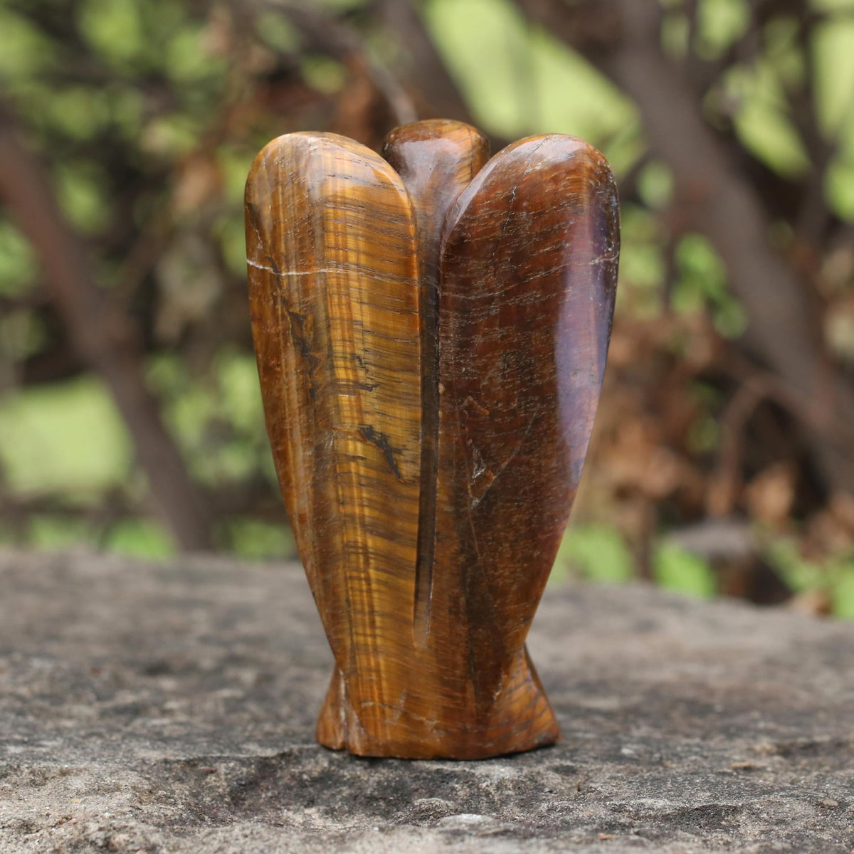 GEMHUB 1099.85 Ct. Natural Brown Tiger Eye Stone Angel Hand Carved Angels Figurines