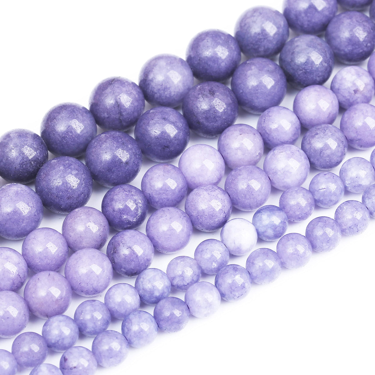 Lavender Purple Chalcedony Natural Stone Beads Gems Round Loose Beads Jewelry Making DIY Bracelet Necklace Accessory 1 Strand 32PCS 12MM 15"