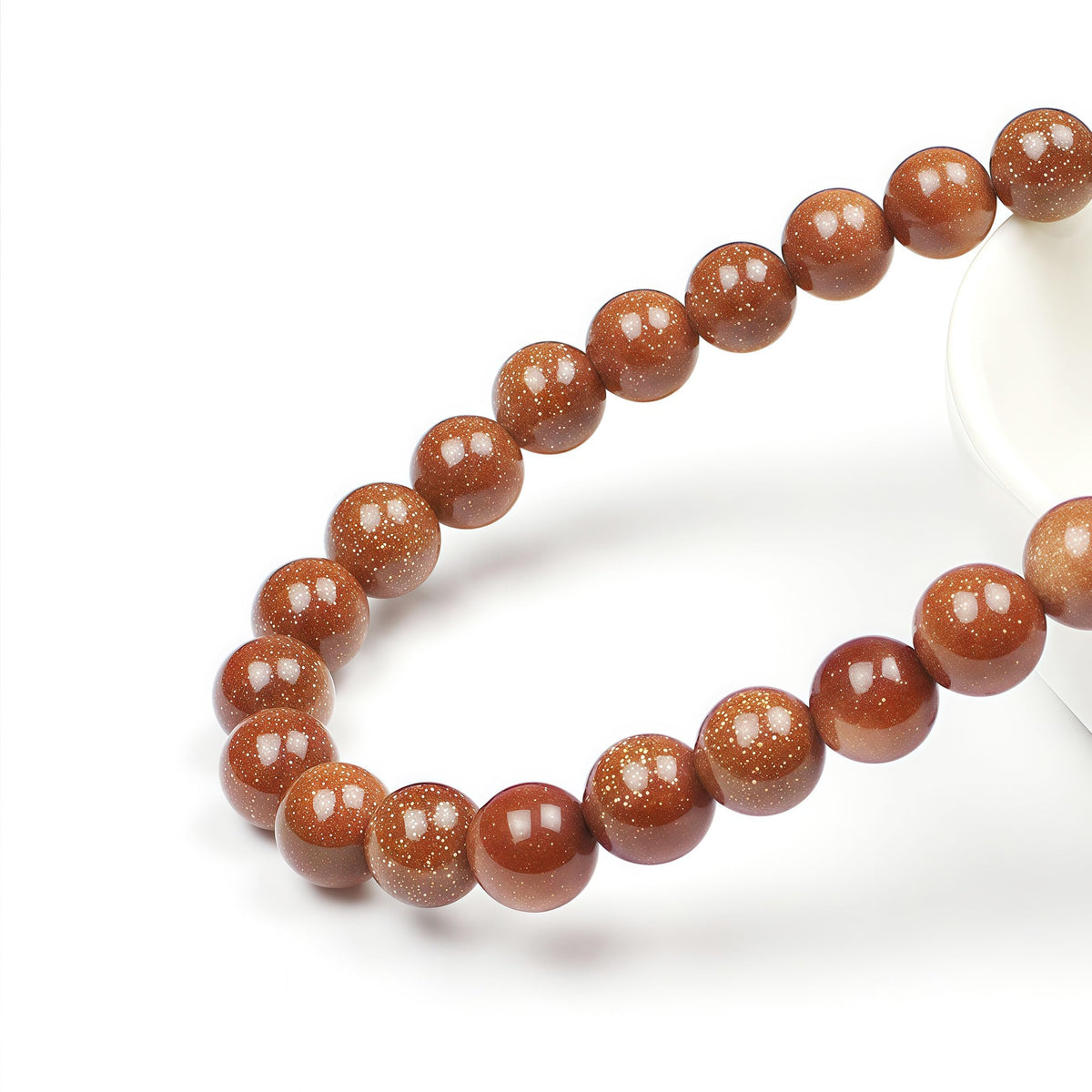 MJDCB AAA Natural Gold Sand Gemstone Loose Round Beads Spacer Beads for Jewelry Making (6mm)