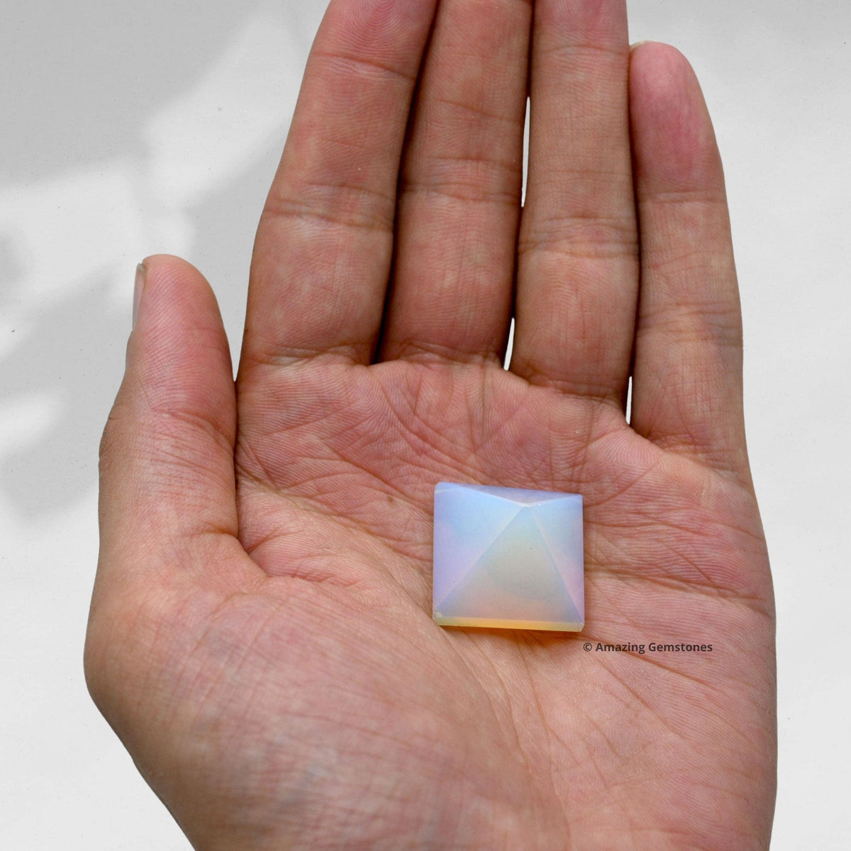 Amazing Gemstone Opalite Pyramid Crystal Healing Stones - 1" Great Pyramid Figurine of Natural Stone Pyramid for Meditation, Reiki, Chakra Balancing and Crystal Pyramids Grid
