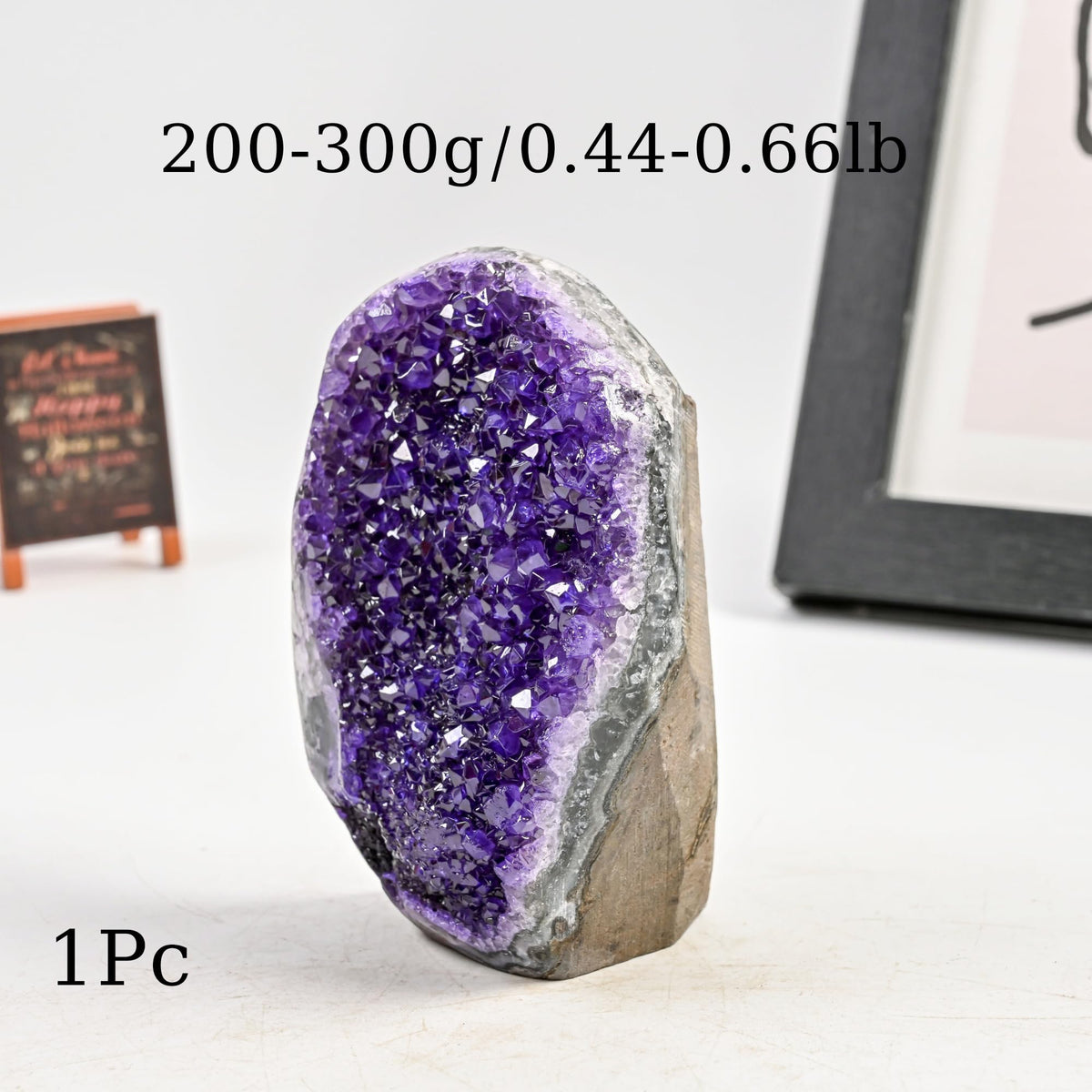 CrystalHola 200-700g Selected Raw Geode Quartz Cluster Home Feng Shui Ornaments Energy Stone Healing Tools Meditation Feng Shui Decoration,Stone Display Piece, Mineral Specimen (Purple, 200-300g)