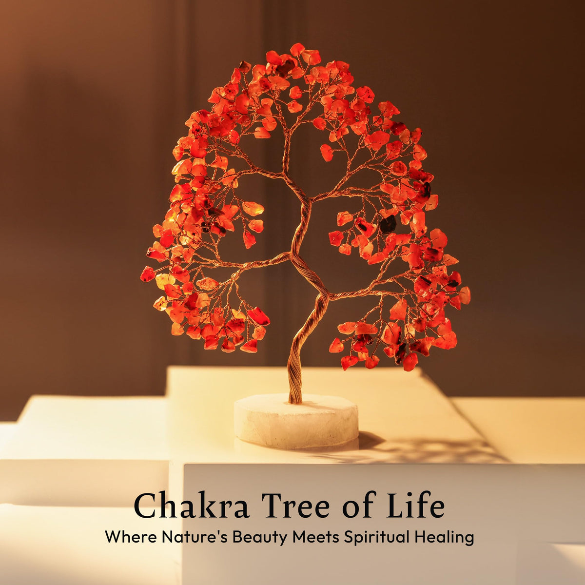 Carnelian Gemstone Tree, Crystals and Healing Stones, Crystal Tree for Positive Energy, Tree of Life, Clever Birthday Gifts, Chakra Tree - Luck, Tree of Life Decor, Thoughtful Gifts for Women