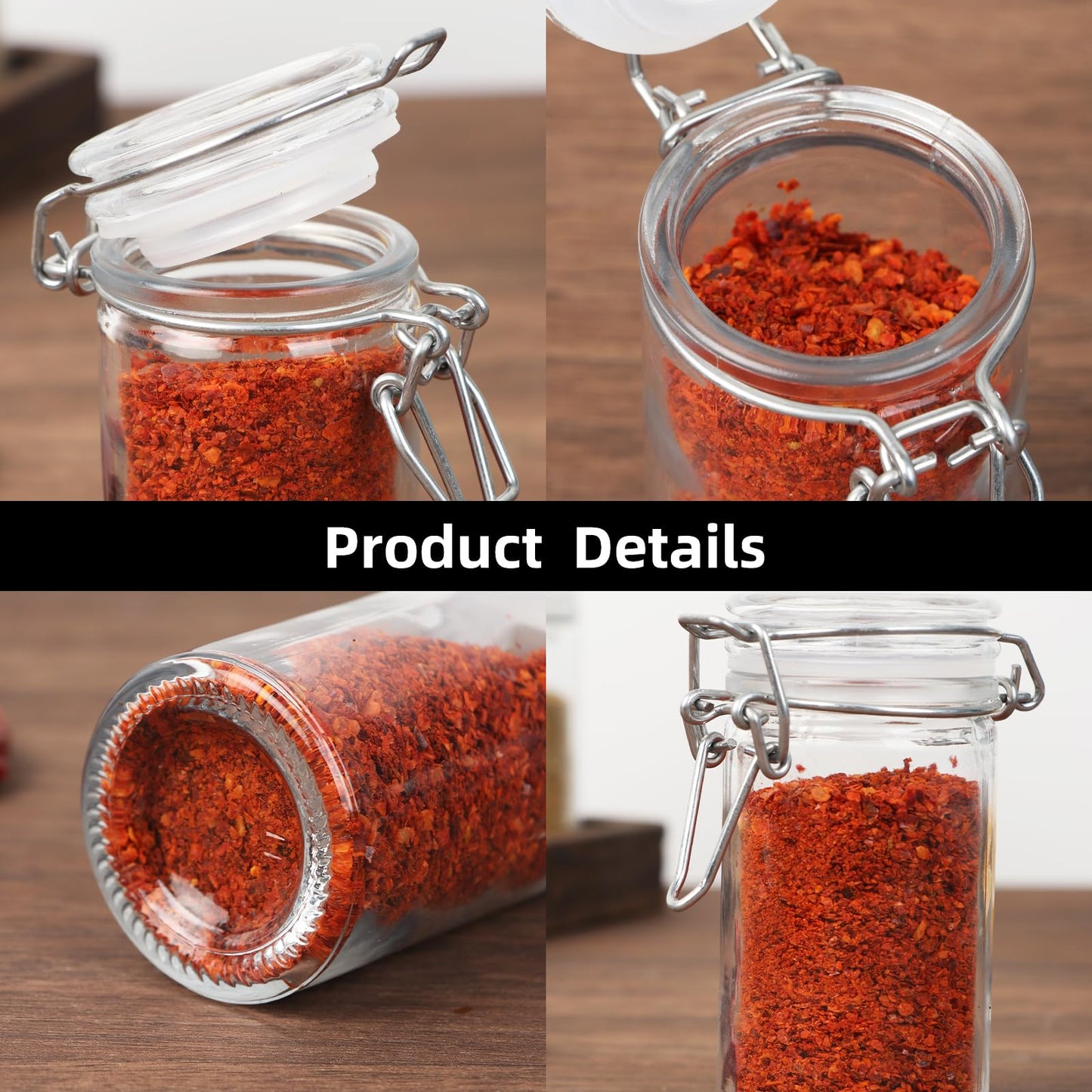 Homelike Style 2.3 oz Small Glass Stash Jars with Labels, 12 Pack Mini Spice jars with Airtight Seal, Empty Spice Bottles with Silicone Rubber Gasket for Herb Tea Seasoning Storage