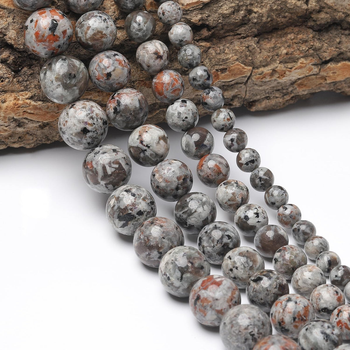 Yochus 45pcs Flame Yooperlite Beads，8mm Healing Energy Power Natural Stone Round Loose Beads for Jewelry Making Earring Necklace DIY Crafts