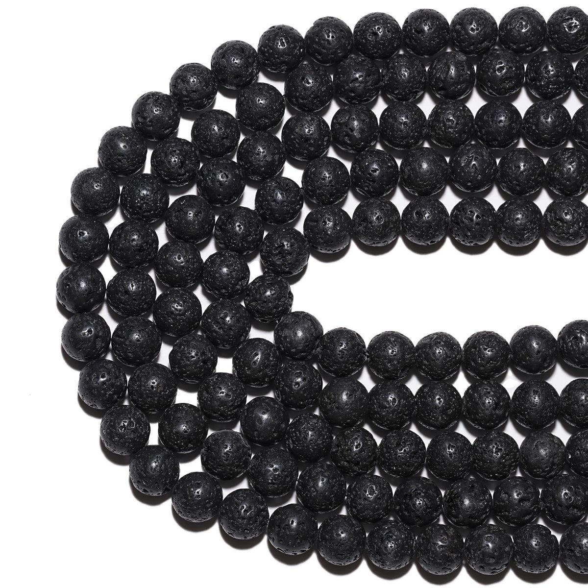 8mm Natural Black Lava Beads Volcanic Rock Gemstone Beads for Bracelets Jewelry Making 15inch Loose Beads