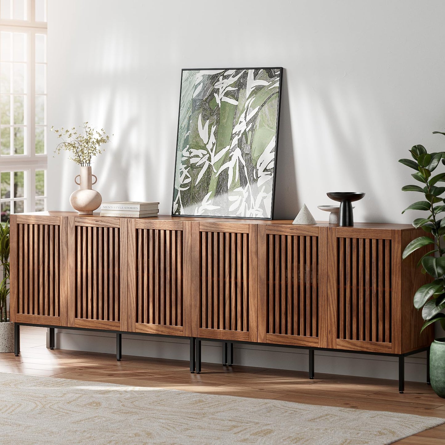 BVIUNTWO Set of 2,3 Door Accent Storage Cabinet with Doors and Adjustable Shelf,Freestanding Buffet Cabinet,Modern Sideboard Buffet Cabinet for Living Room,Dining Room,Kitchen,Hallway