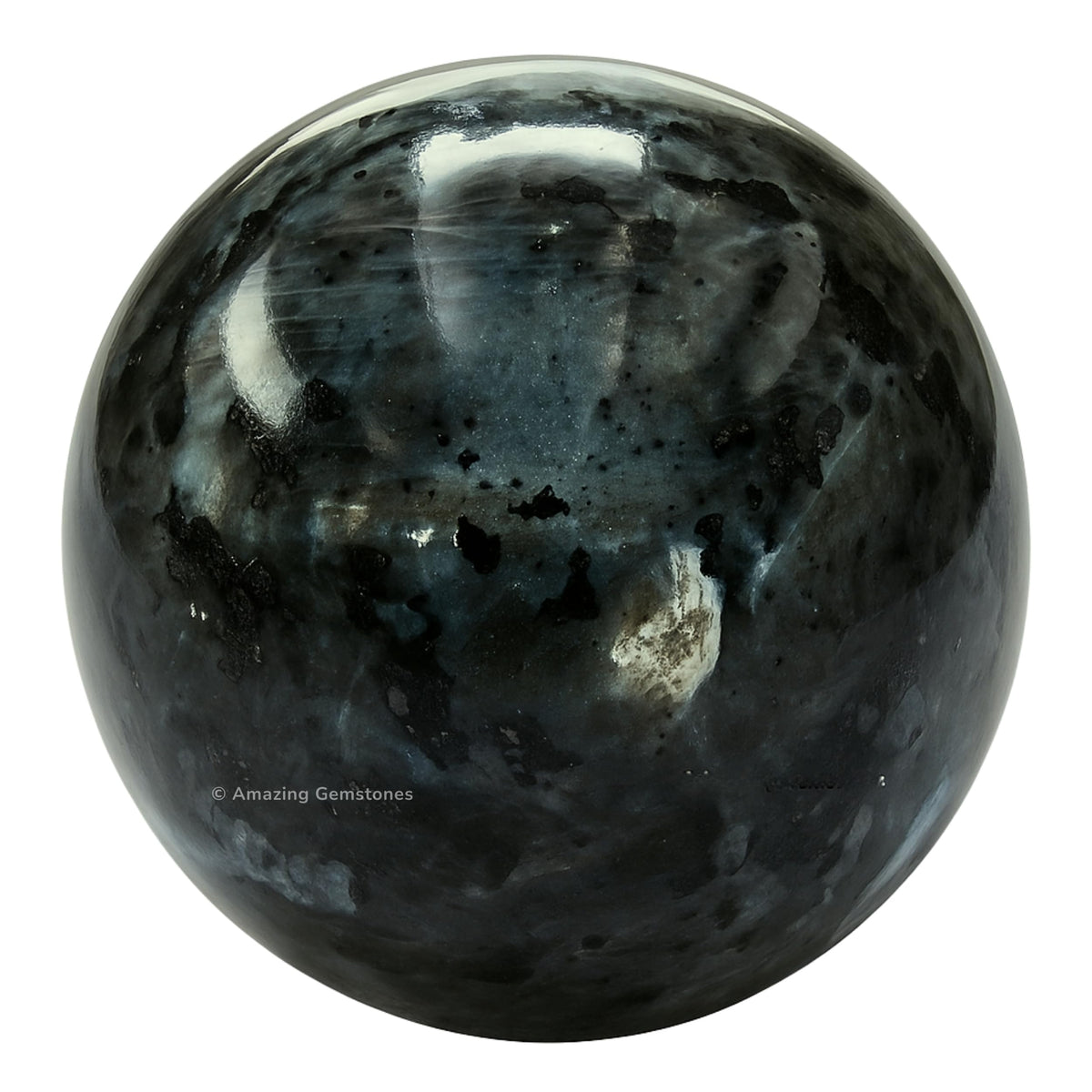 Amazing Gemstone Larvikite Crystal Ball with Stand - 2" Inches Crystal Sphere Meditation Balls for Witchcraft and Decorative Balls