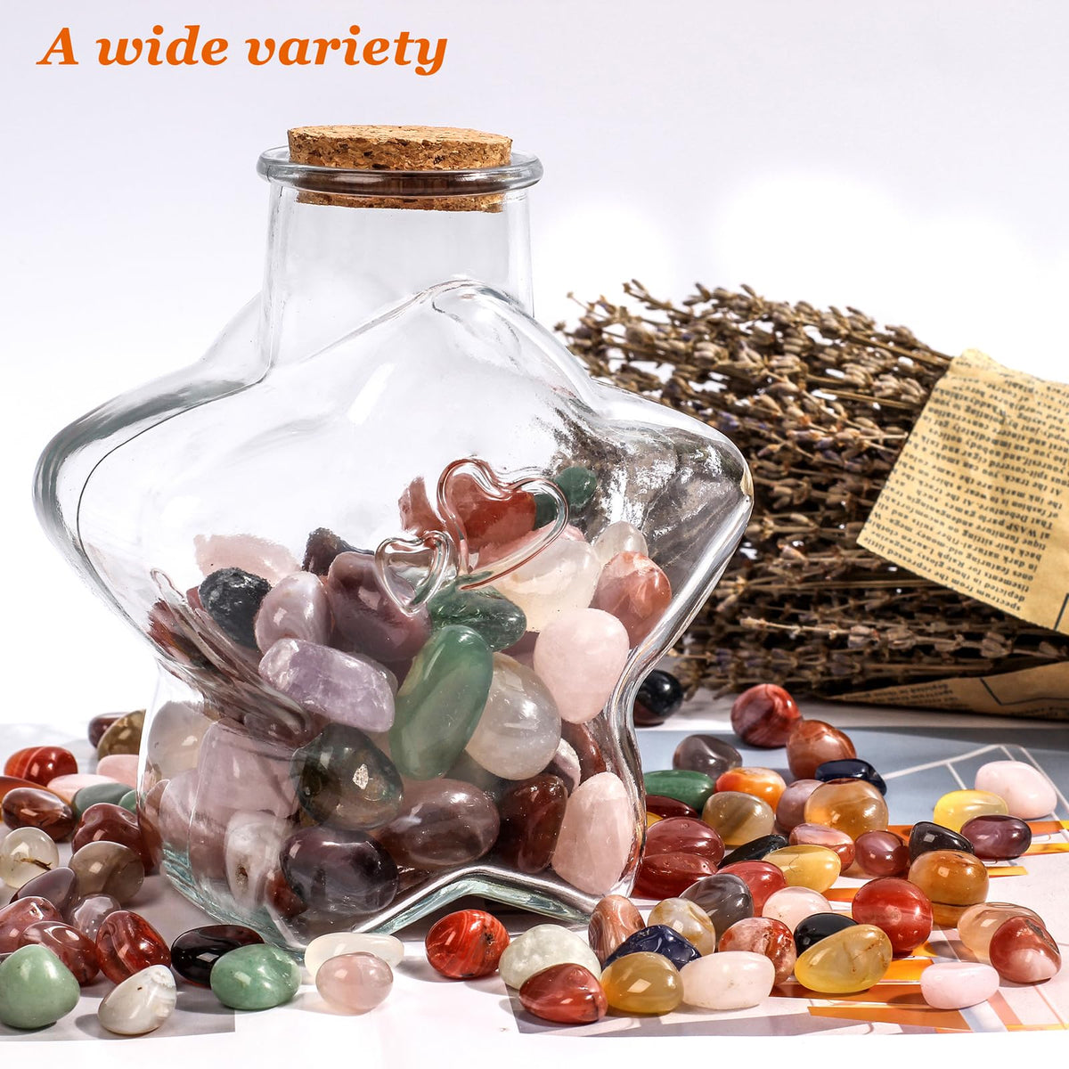 Natural Crystal and Healing Stones Set,36 Pc Agate Stones Rock Gemstones,Witches Reiki Energy Balancing Meditation Divination Home Decor DIY