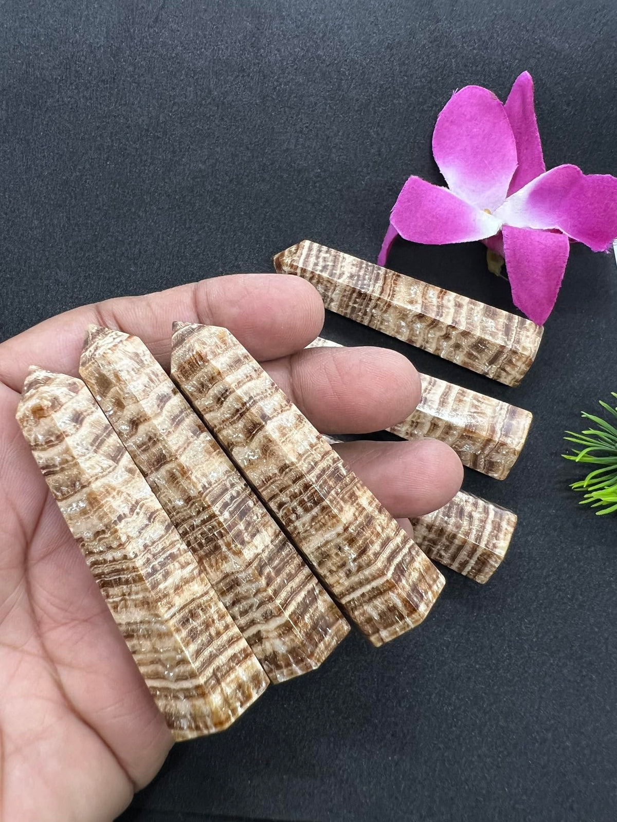 WholesaleGemShop 3 Inch (70 mm) Gemstones Aragonite Obelisk Tower Jumbo Facet Aura Rock Crystal Natural Polished Earth Wand Spirit