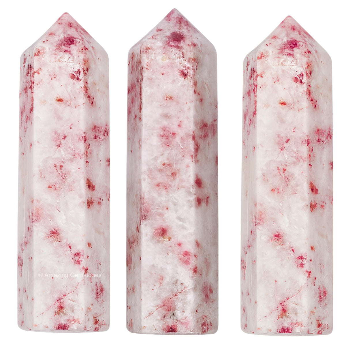 Amazing Gemstone Cinnabarite Crystal Points Bulk Healing Crystals - Pack of 3 Single Terminated Healing Wand Point Bulk Crystals for Crafts, Crystal Grid, DIY Work - Premium Crystals - Beginners Gift