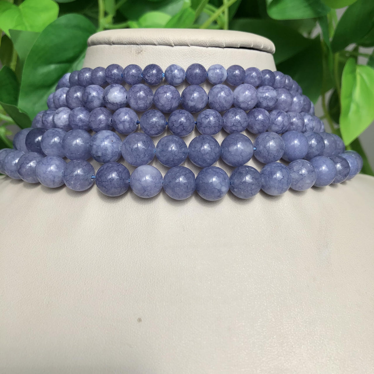 Yochus 60pcs Blue Angelite Stone Beads，6mm Healing Power Natural Stone Round Loose Beads for Jewelry Making Earring Necklace DIY Crafts