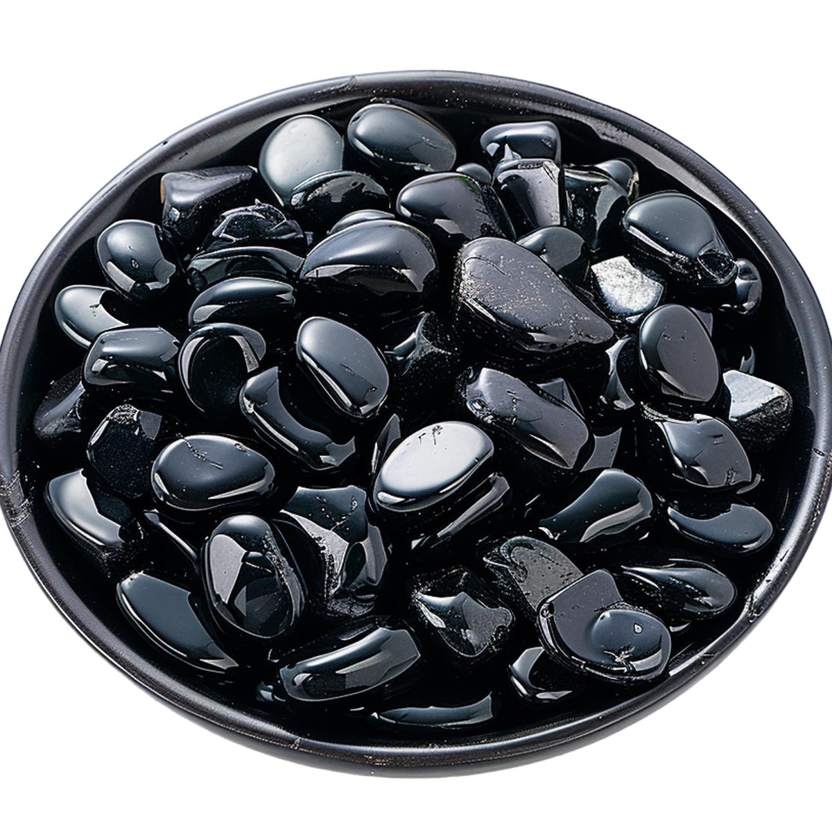 Polished Obsidian Crystal Set, 0.4", 128 Pcs - Handpicked Tumbled Stones and Crystals Bulk for Healing, Reiki, Meditation, Witchcraft and Home Decor, Obsidian - 0.4"- 10 oz