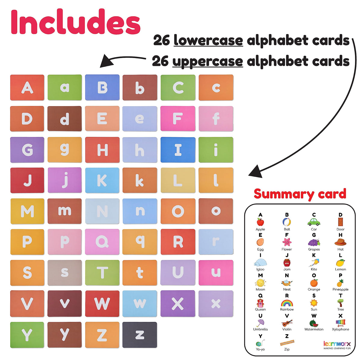 Alphabet Flash Cards for Toddlers | Award-Winning | 52 ABC Flashcards for Baby & Kids|ABC Cards Kindergarten | Large Upper and Lower Case | Large A-Z Learning Letter Animal Flashcard for Ages 1,2,3&4