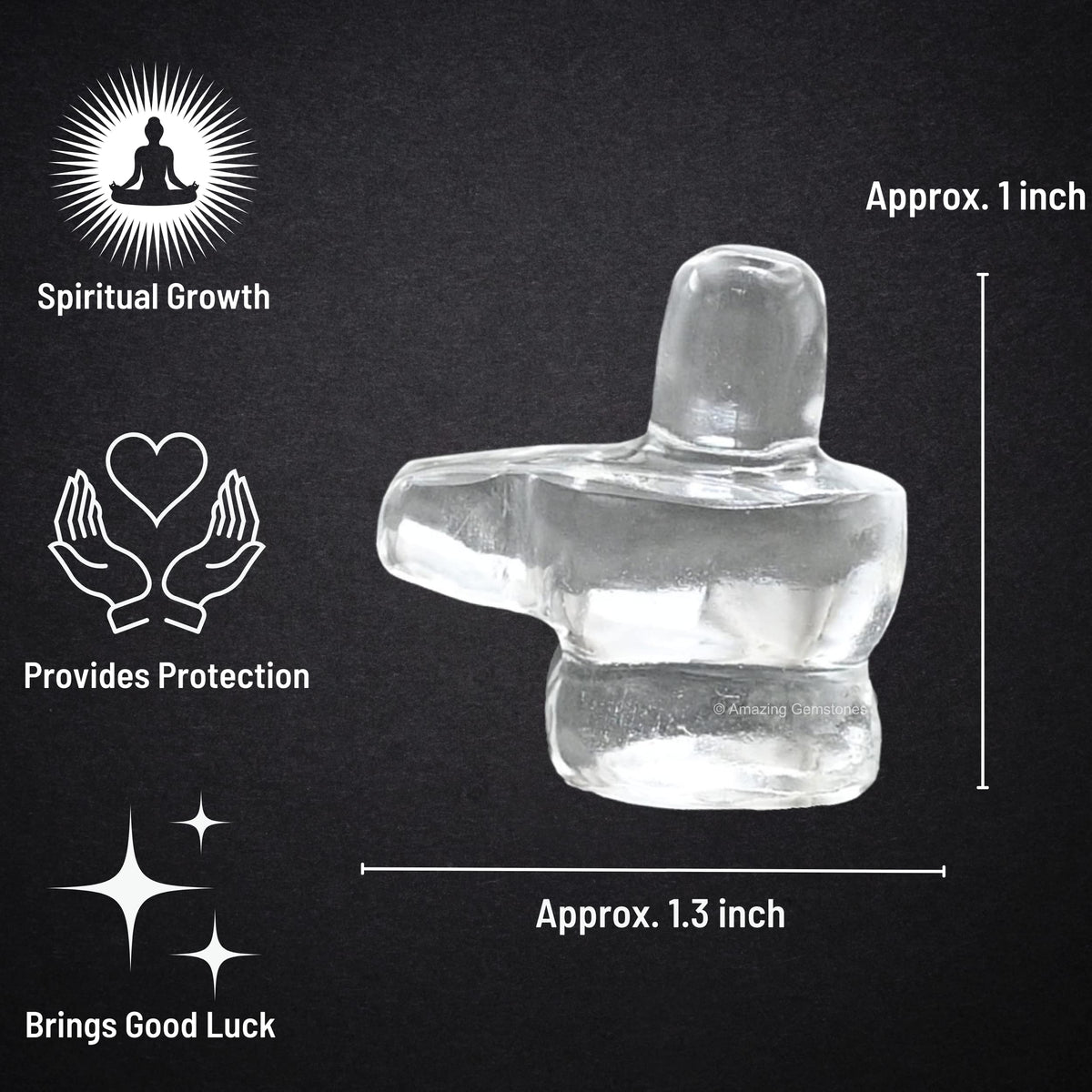 Amazing Gemstone Shiva Lingam Stone Clear Quartz Crystal - Shivling for Pooja, Home Office Room Decor Made of Healing Crystals and Healing Stones - Adiyogi Shiva Lingams