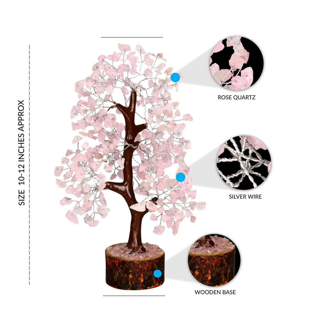 PYOR Rose Quartz Tree, Pink Office Decor, Money Tree, Rose Quartz Crystals, Pink Office Accessories, Gemstones, Feng Shui Decor, Spiritual Gifts for Women, Healing Crystals and Gems