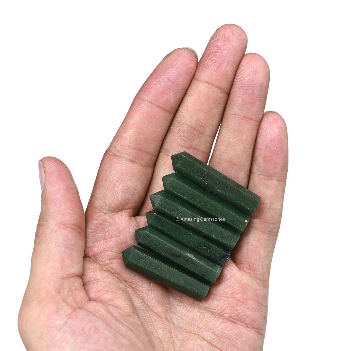 Amazing Gemstone Green Aventurine (Dark) Crystal Points Bulk Healing Crystals - Pack of 3 Single Terminated Healing Wand Point Bulk Crystals for Crafts, Crystal Grid, DIY Work - Premium Crystals