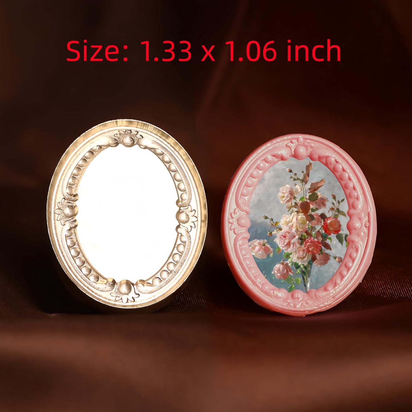 3D Embossed Frame Wax Seal Stamp, Frame Relief Carving Sealing Stamp Set with 150Pcs Sealing Wax Beads in 5 Color, Melt Spoon Pen Kit for Wedding and Christmas (KM10)