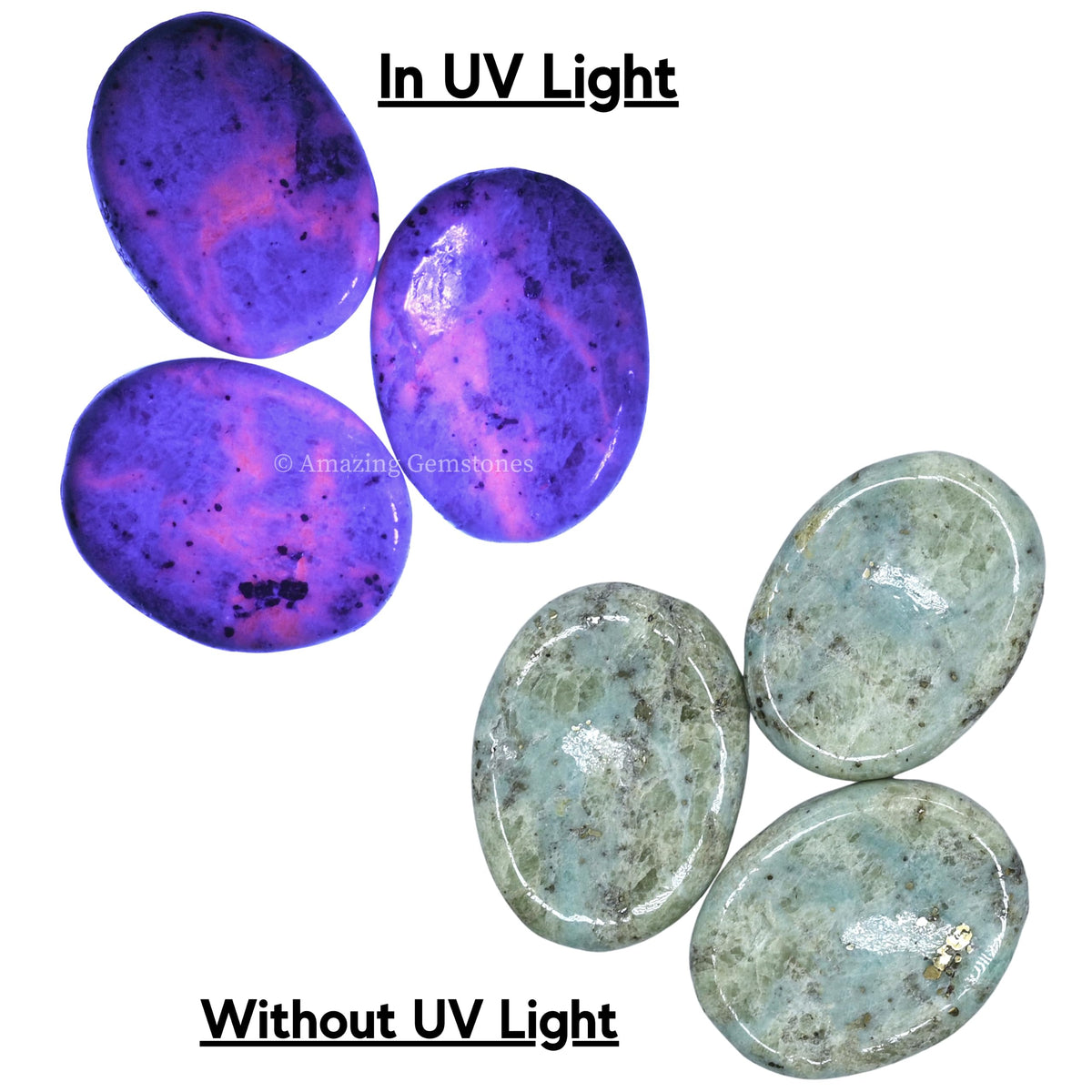 Amazing Gemstone Hackmanite Worry Stone Crystals and Healing Stones - Worry Stones for Stress Relief Gifts - Piedra Crystal Fidget for Meditation - Unique Stocking Stuffers and Birthday Gifts