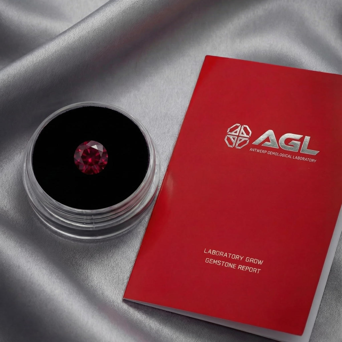 AGL Certified Lab Grown Ruby, Brilliant Cut Loose Stone, for Fine Jewelry Making, 1.0 Carat (6mm)