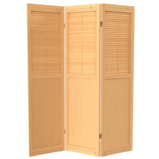 Red Lantern 6 ft. Tall Adjustable Shutter Room Divider Natural 3 Panel