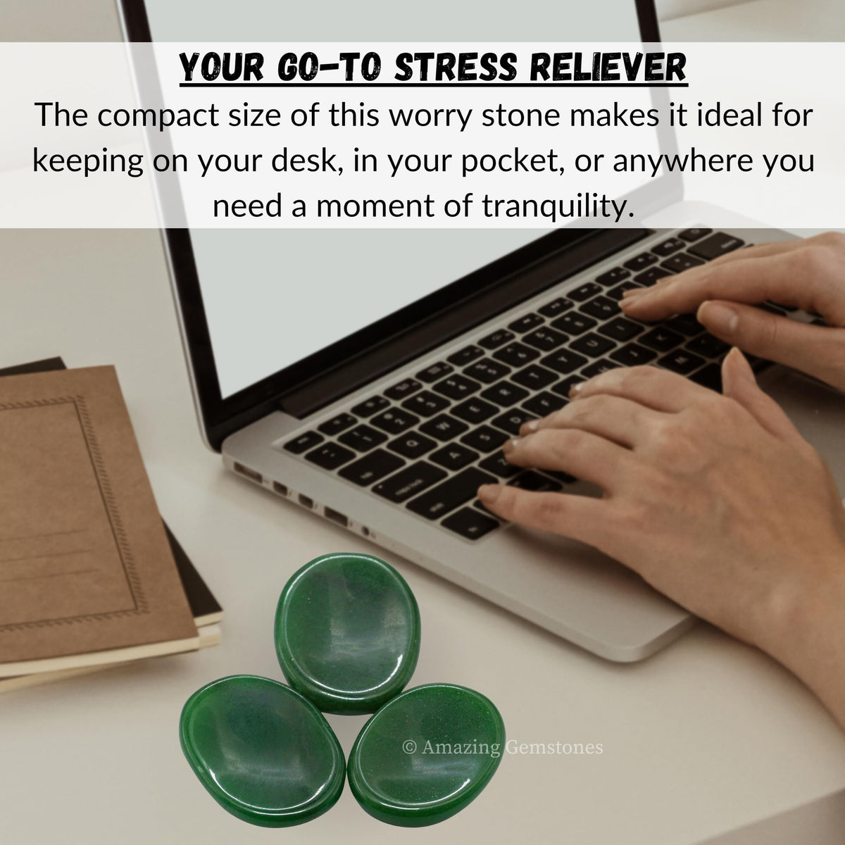 Amazing Gemstone Green Jade Aventurine Worry Stone Crystals and Healing Stones - Worry for Stress Relief Gifts - Piedra Crystal Fidget for Meditation - Unique Stocking Stuffers and Birthday Gifts