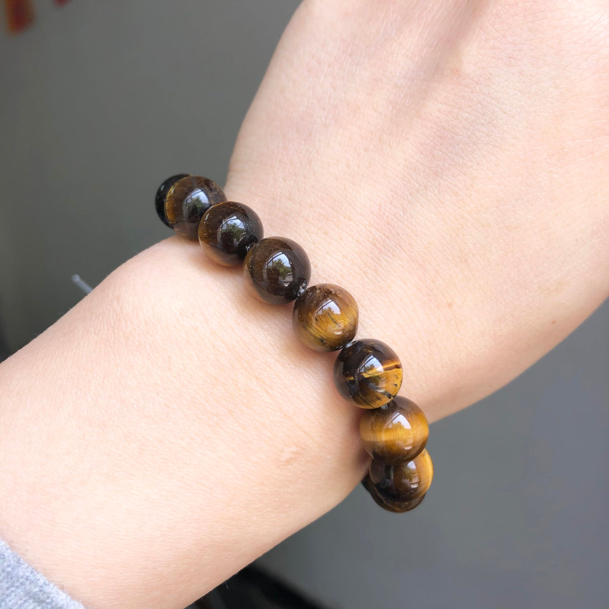 NITOPUPU 10mm 37pcs Yellow Tiger Eye Natural Stone Beads for Jewelry Making Supplies, Round Crystal Beads for Bracelets Necklace DIY Crafts