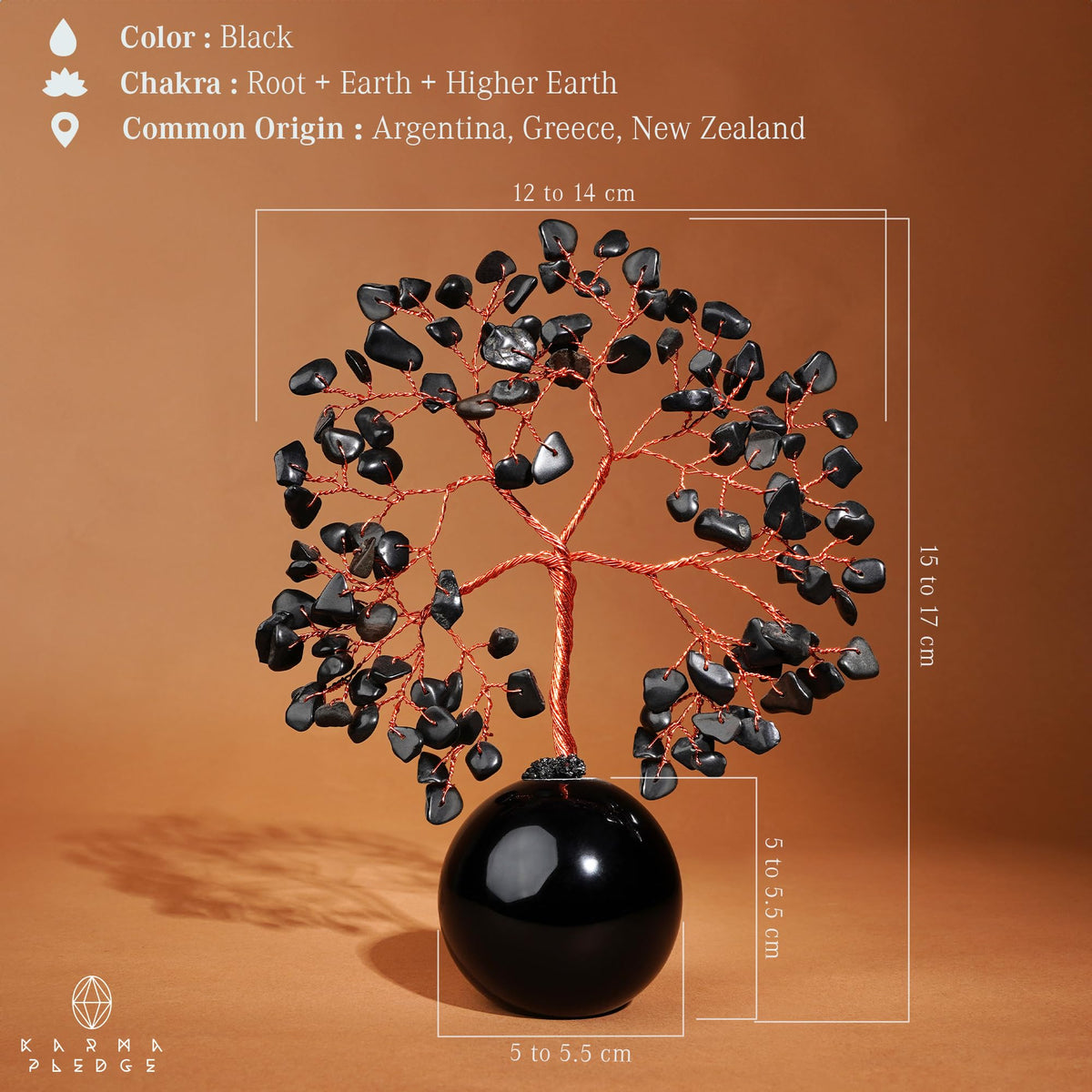 Black Obsidian Crystal Tree of Life Birthday Gifts for Women, Handmade Home Decor, Office, Room Decoration, Reiki Healing Crystal Chakra Tree for Money, Positivity, Good Luck Gifts for Her, Mom & Dad