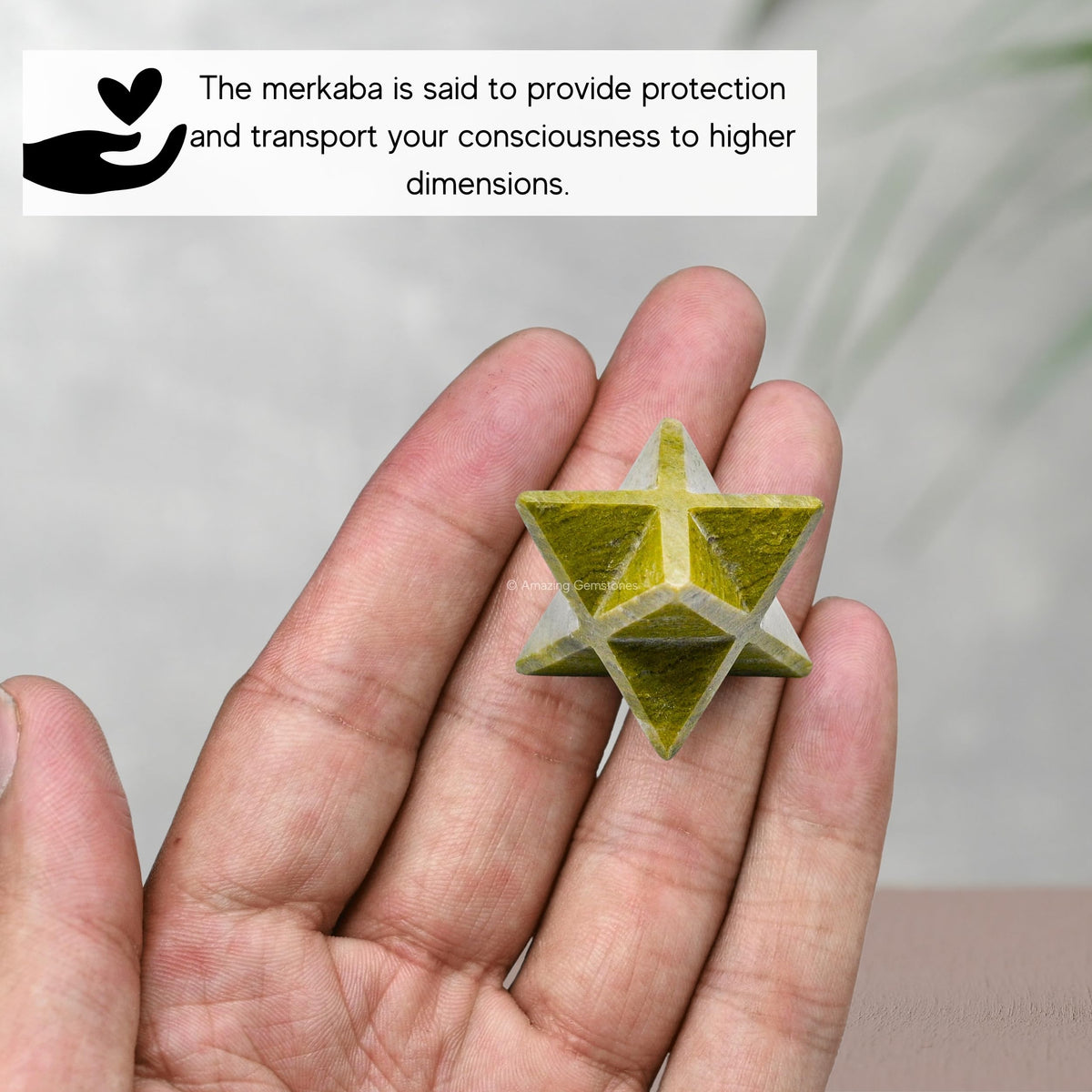 Amazing Gemstone Vesuvianite Merkaba Crystal - 1 Inches Metaphysical Merkaba Star for Meditation - Energetic Tetrahedron Crystal and Healing Stones and Healing (20-25mm)