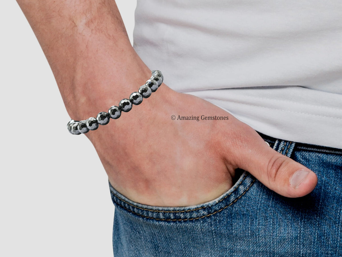 Amazing Gemstone Hematite Bracelet for Women - Chakra Mens Bracelet Protection Crystals and Healing Stones - Blessing Bracelet Spiritual Meditation Gift Christmas Stocking