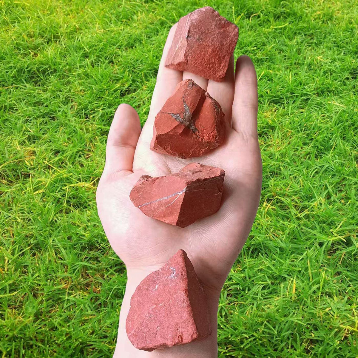 LAIDANLA 1lb 2" Red Jasper Natural Rough Stones Crystal Large Raw Crystals Bulk Healing Gemstones for Reiki Healing Tumbling Fountain Rocks Wire Wrapping Decoration Cabbing Lapidary