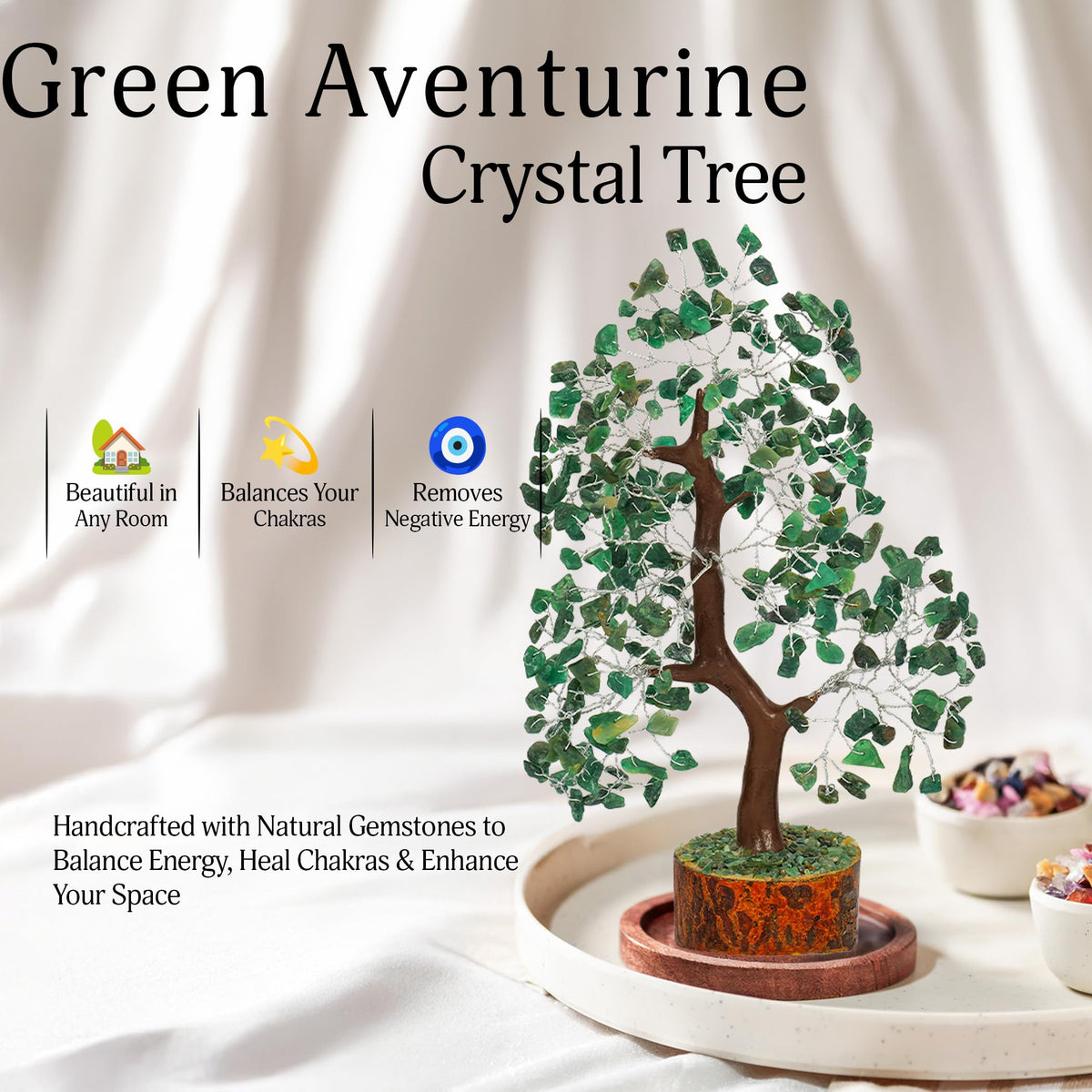 YATSKIA Green Aventurine - Money Trees - Chakra Crystalsm Crystal Trees As Home Decor - Tree for Home - Crystal Gifts for Women - Healing Crystals