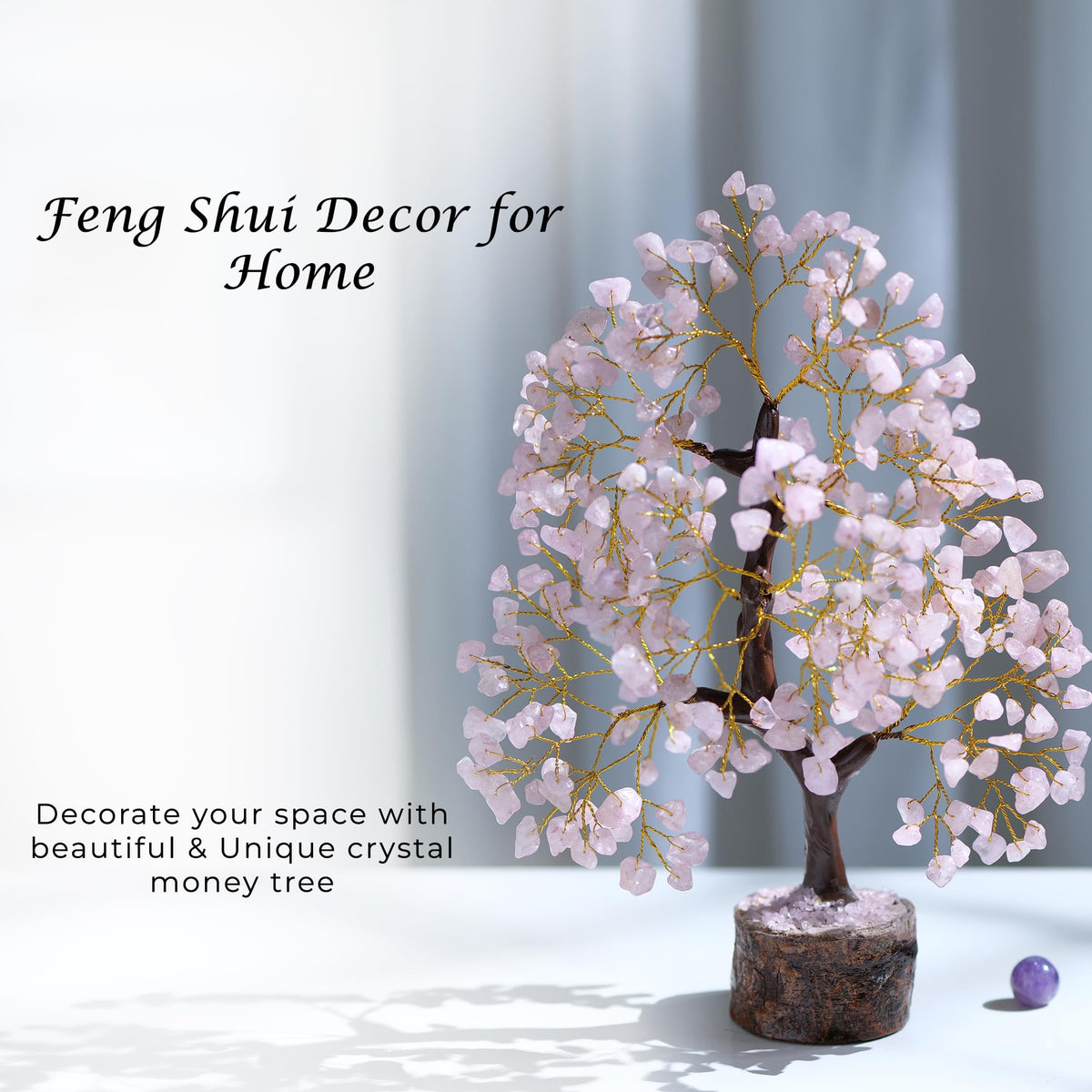 PYOR Rose Quartz Money Tree, Crystal Gifts, Rose Quartz Crystals, Fengshui Money Tree, House Warming Gifts New Home, Pink Office Supplies, Healing Crystals, Pink Room Decor for Women, Spiritual Decor
