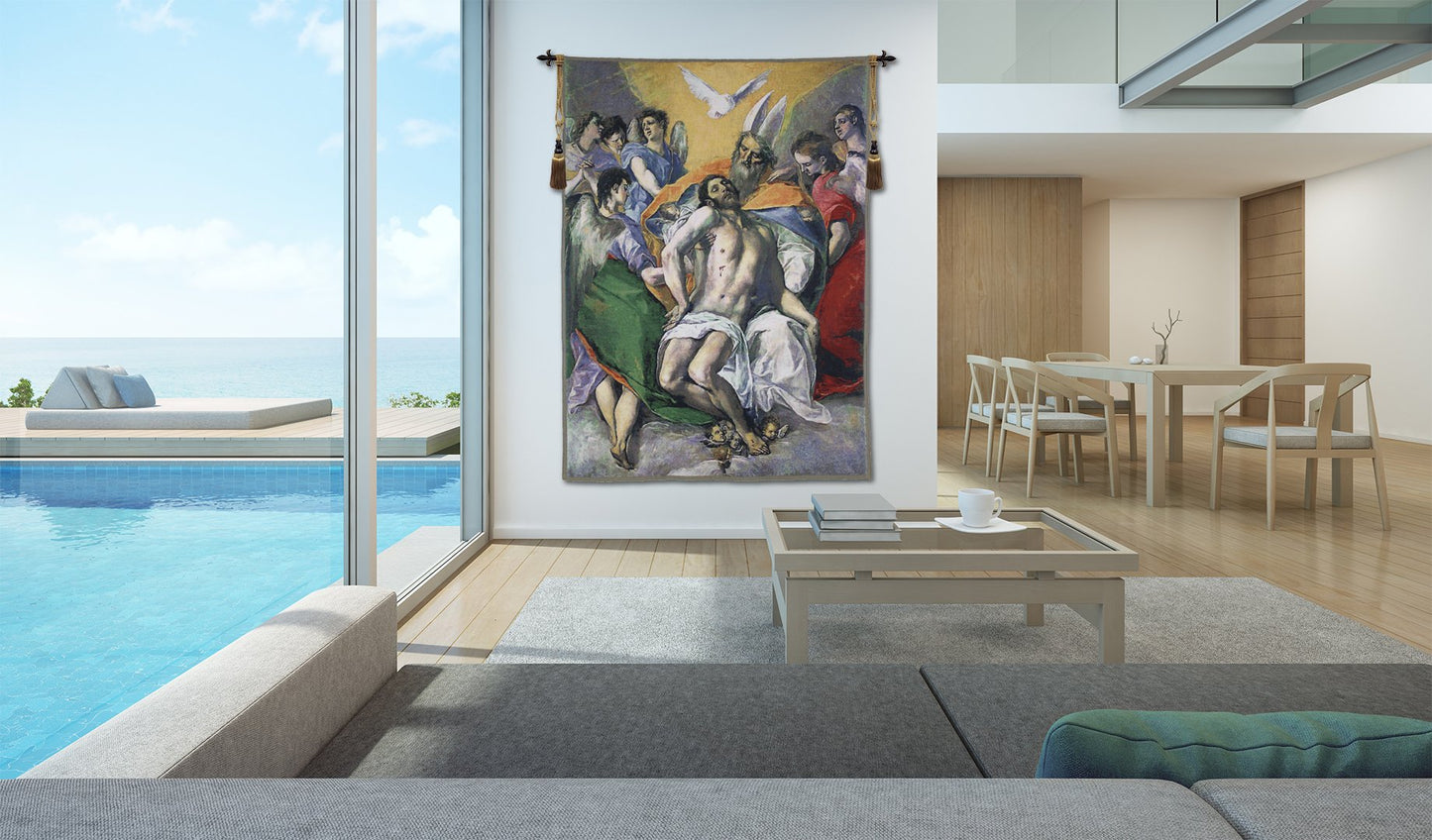 El Greco Belgian Tapestry Wall Hanging - 37 in. x 50 in. Cotton/Treveria/Wool by El Greco
