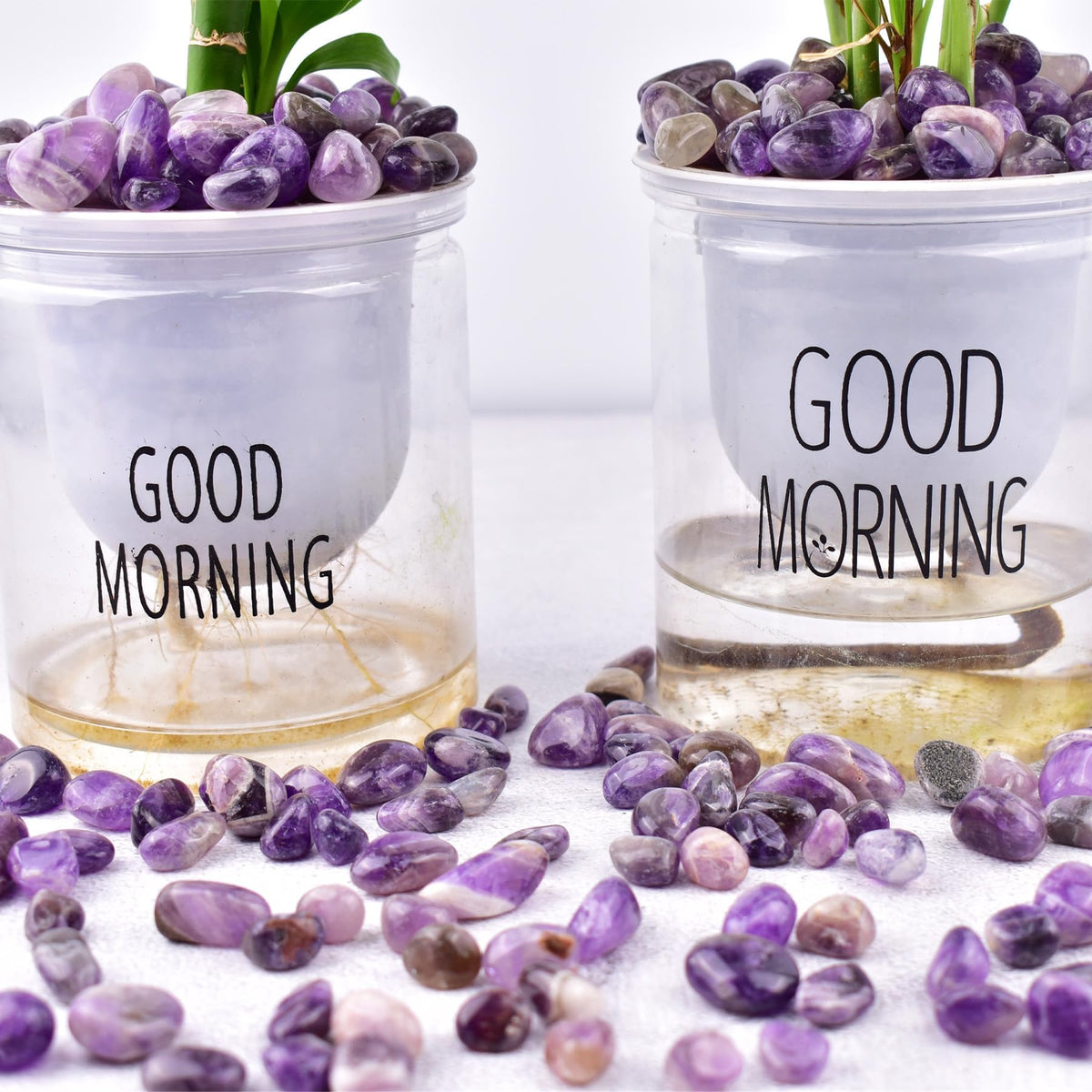SigMntun Polished Amethyst Crystal Chips Set, 0.4", 128 Pcs - Handpicked Tumbled Stones and Crystals Bulk for Healing, Reiki, Meditation, Witchcraft and Home Decor