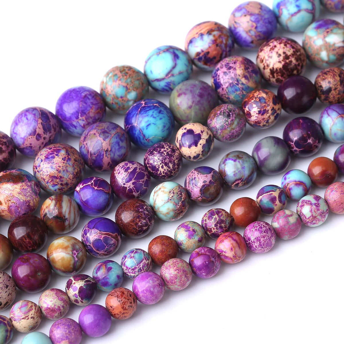 60PCS 6MM Natural Galaxy Sea Sediment Jasper Stone Beads Energy Healing Beads for DIY Jewelry Bracelet Necklace Making for Jewelry Making15Inch