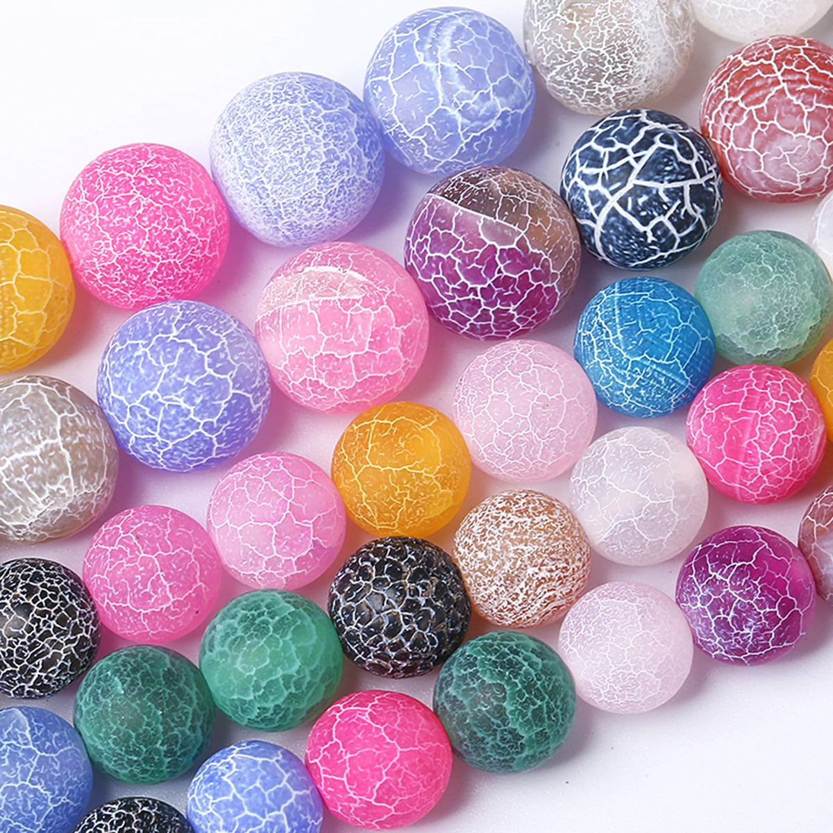 180pcs 4MM Natural Mixed Color Weathered Agate Stone Beads for Jewelry Making Round Gemstone Beads DIY Bracelet Necklace 2 Strands 32"