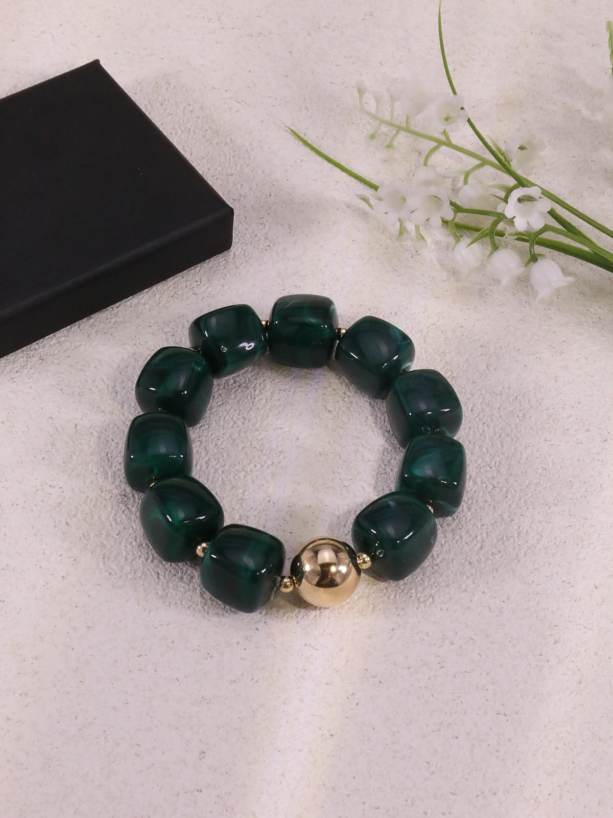 Sidlens Green Beaded Bracelets for Women Trendy Chunky Bracelet Beaded Boho Jewelry Summer Bracelets Statement Bracelet Vacation Beach Accessories