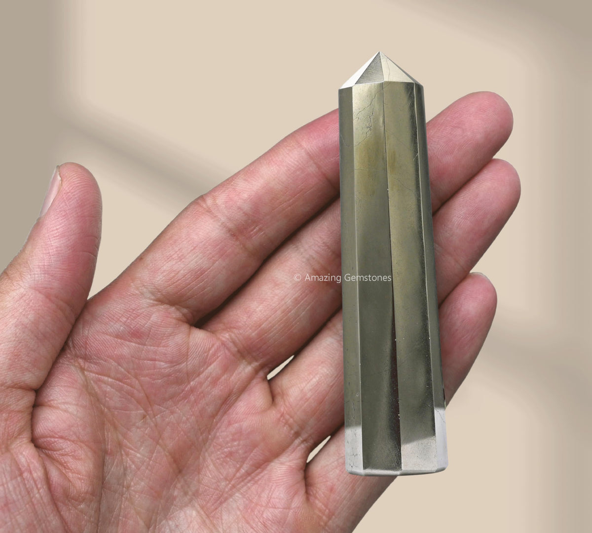 Amazing Gemstone Pyrite Crystal Towers - Natural Healing Crystal Point Obelisk for Reiki Healing and Crystal Grid (3" to 4" INCH)