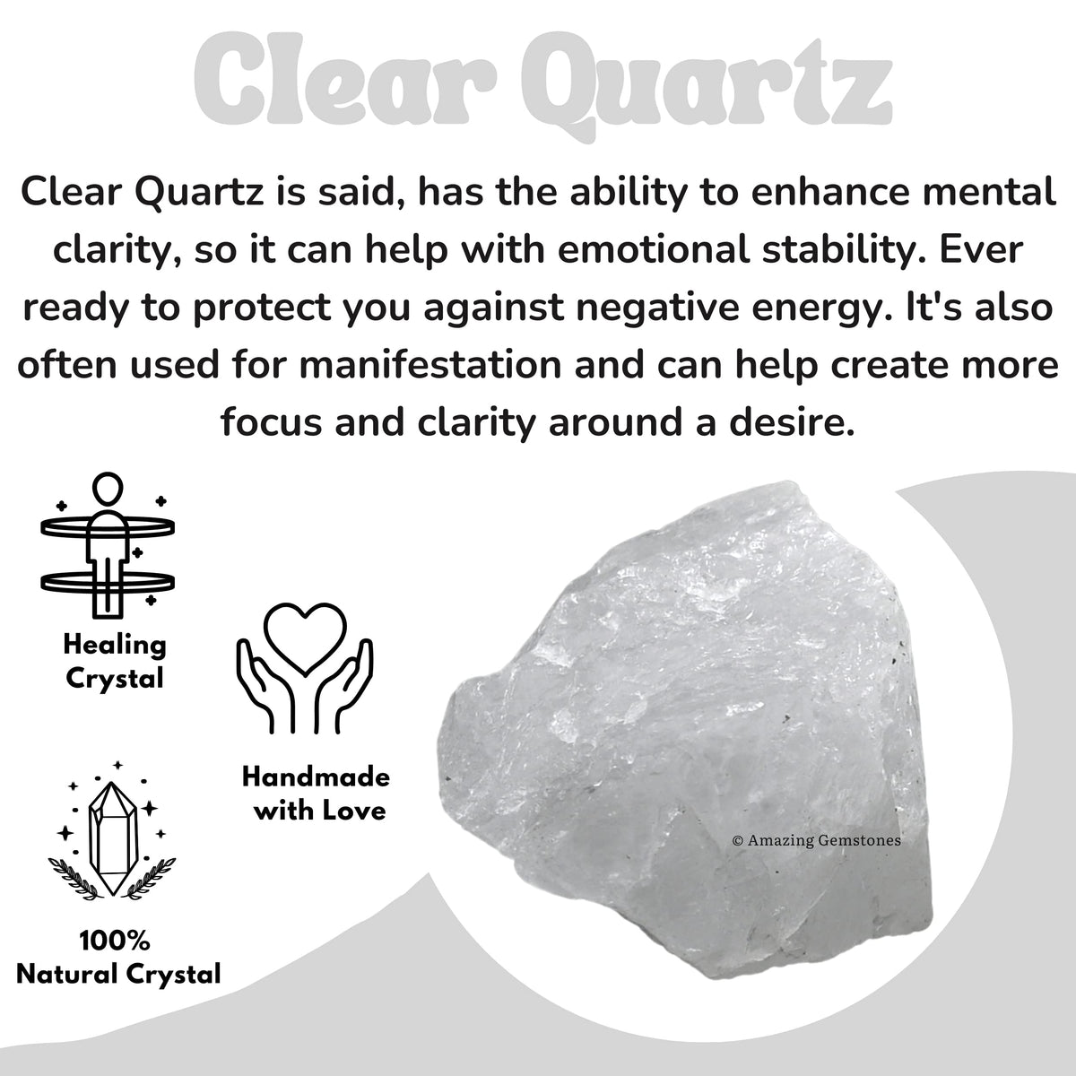 Amazing Gemstone Clear Quartz Raw Crystals and Healing Stones, Natural Rocks for Tumbling and DIY Raw Stones and Crystals (1 lb)