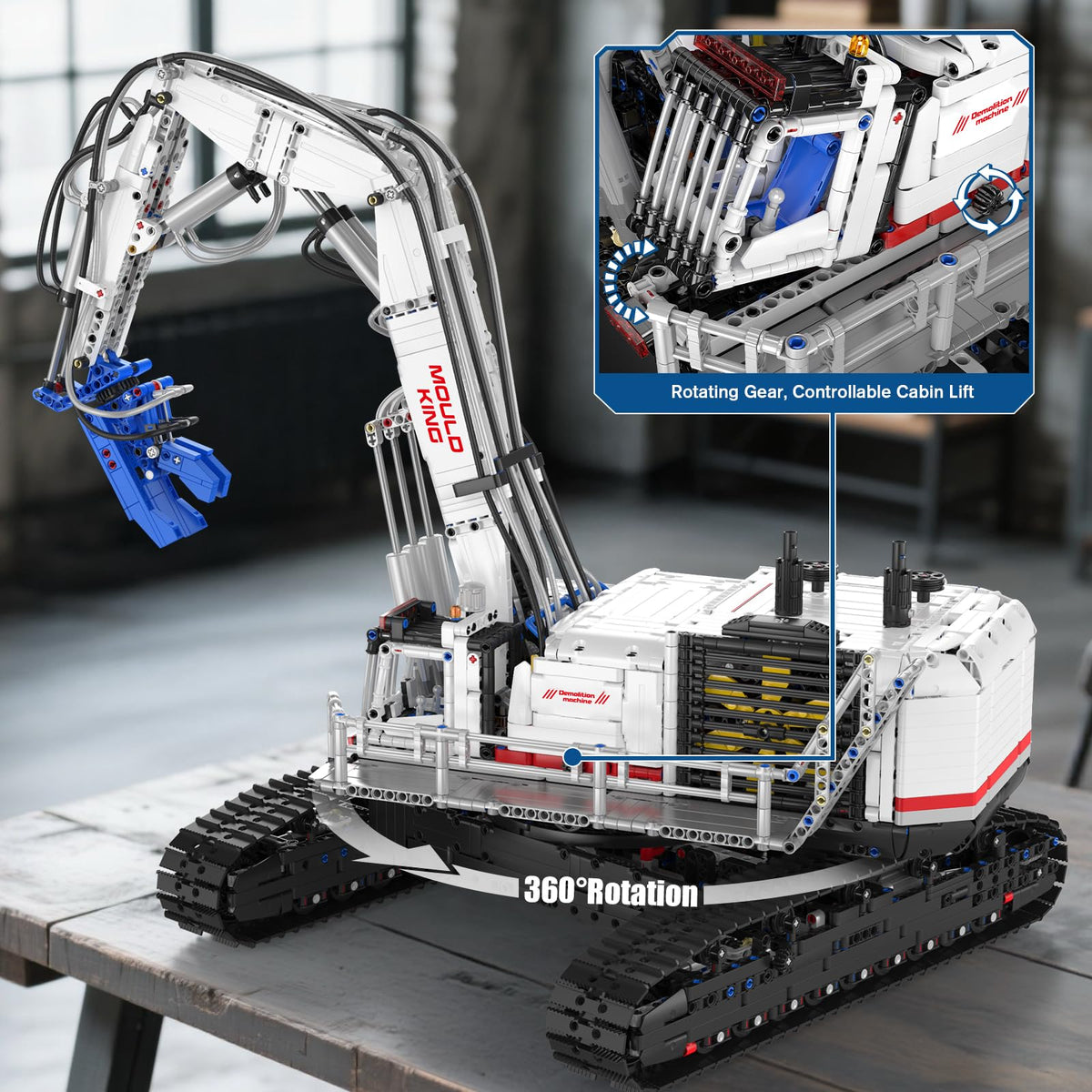 Mould King Engineering Excavator Building Sets, 17062 Large RC Construction Building Kits with APP Remote Control, STEM Construction Vehicles Model for Adults(4195PCS)