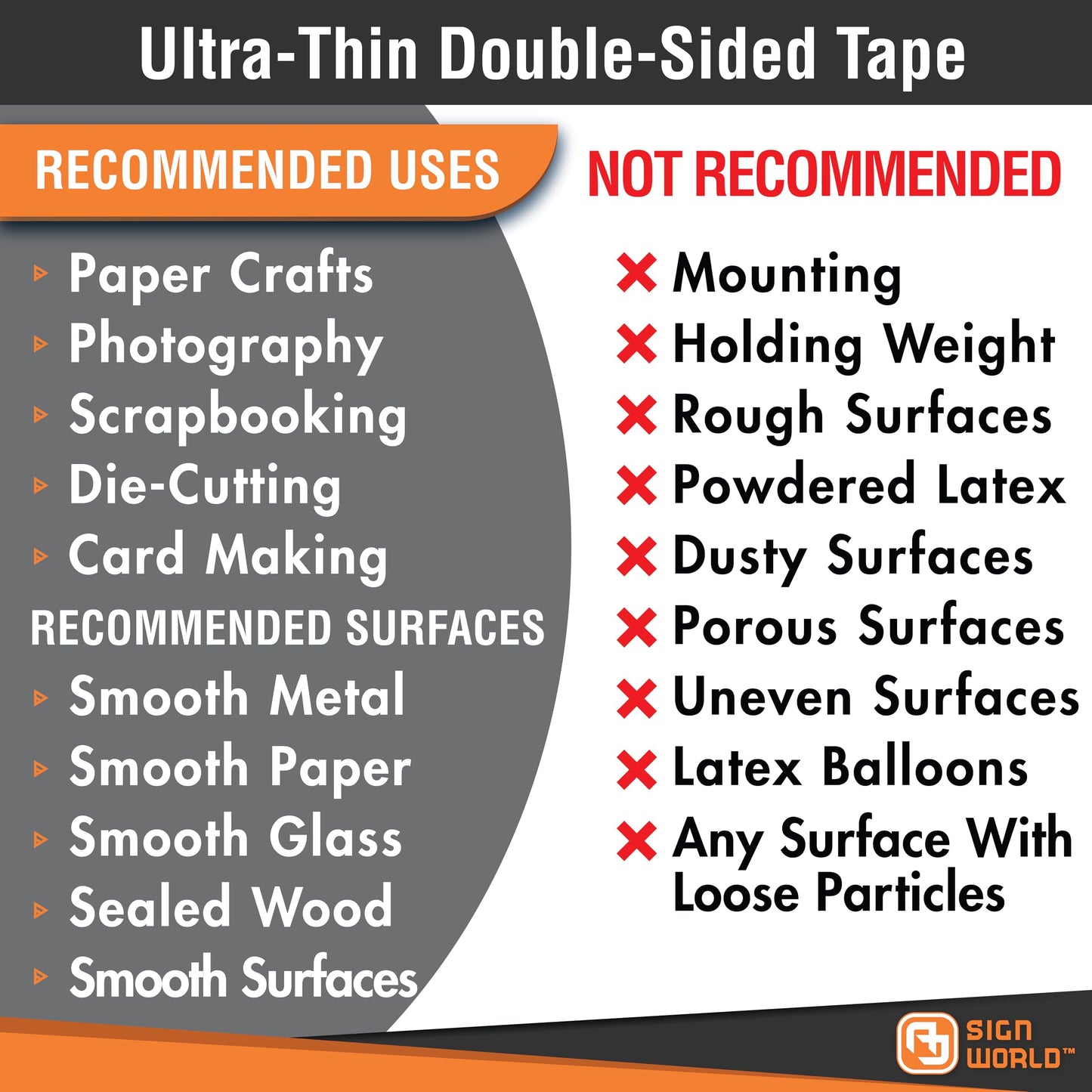 AJ Sign World Best 3" Ultra-Thin Permanent Double-Sided Tape for Arts, Crafts, Photography, Scrapbooking, Tear-by-Hand, Paper Backing, Documents, All Purpose (3-Inch by 164-Feet/55 Yards)